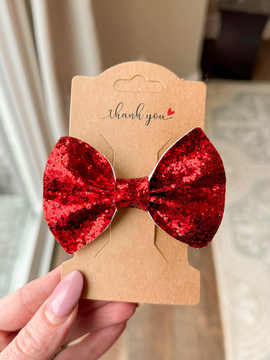 Red Leather Bow