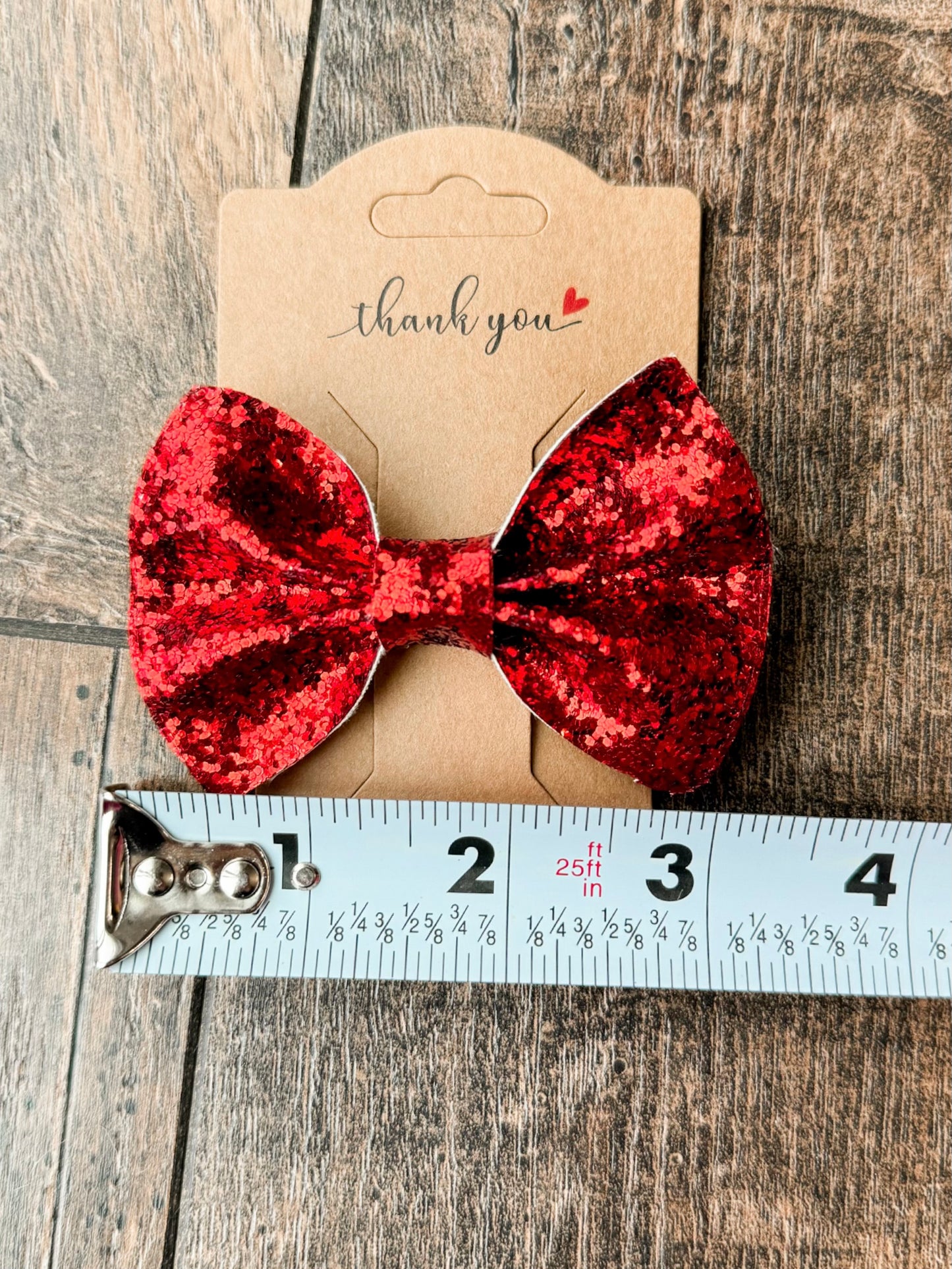 Red Leather Bow