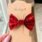 Red Leather Bow - Small